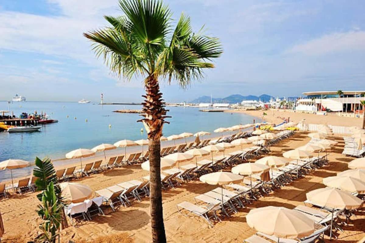 Cannes Plage 2Mn/45M2/Vue Mer/Inernet/Clim/Parking Prive 외부 사진